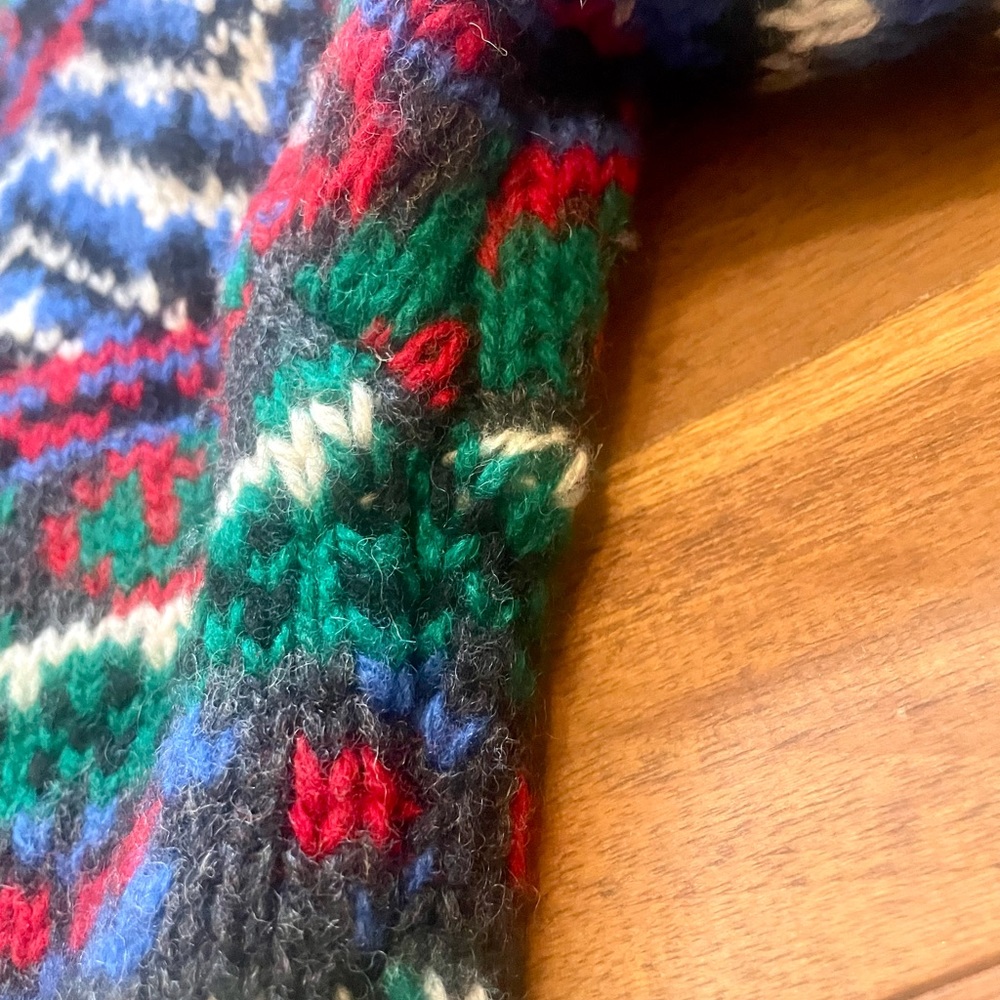 Vintage 1980’s Robert Stock Mens Shetland 100% Wool Ski Sweater, XL - Picture 8 of 8
